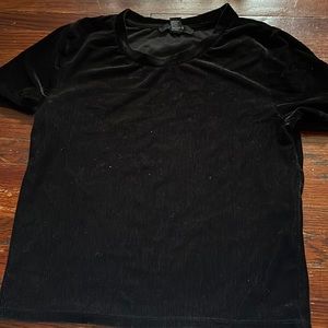 Velvet ribbed crop top